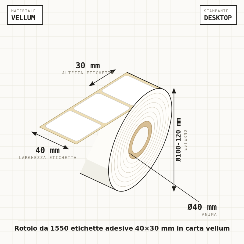 Etichette vellum 40x30mm