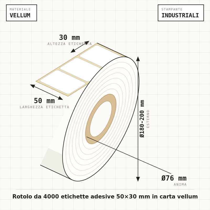 Etichette vellum 50x30mm