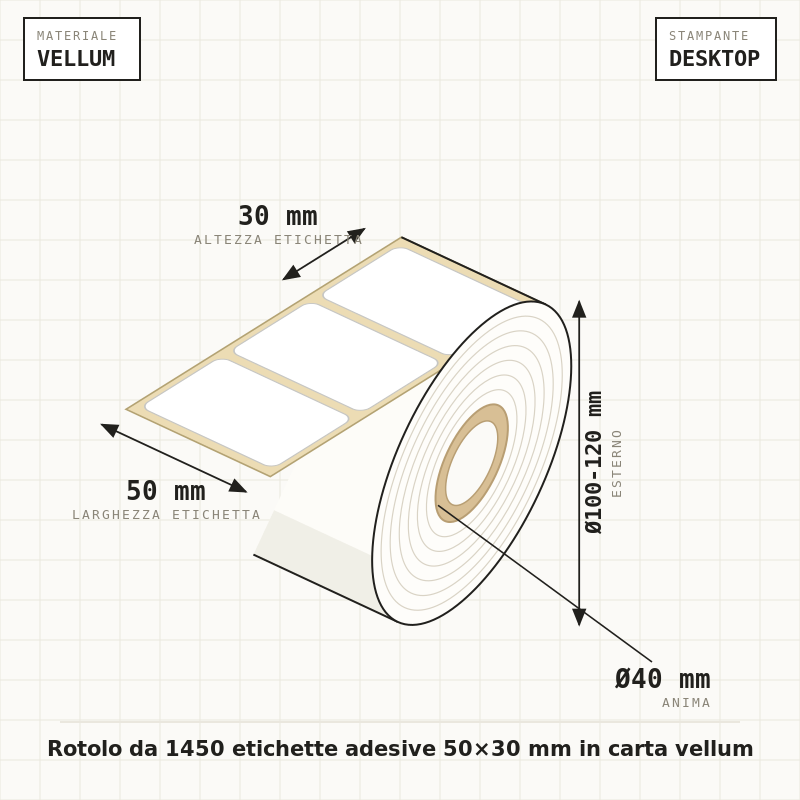 Etichette vellum 50x30mm