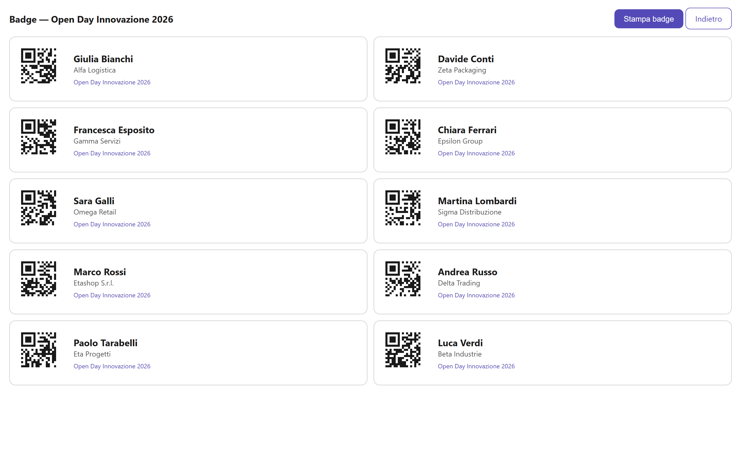 MiniEvent Badge QR